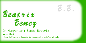 beatrix bencz business card